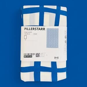 IKEA PILLERSTARR Tablecloth, patterned/blue white, 57x94 "